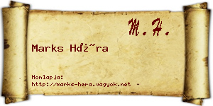 Marks Héra névjegykártya